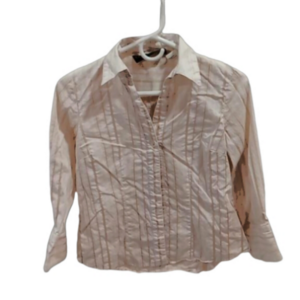 ( 163 ) Harve Benard, gold, cream & pink stripes, long sleeves,  form fitting
